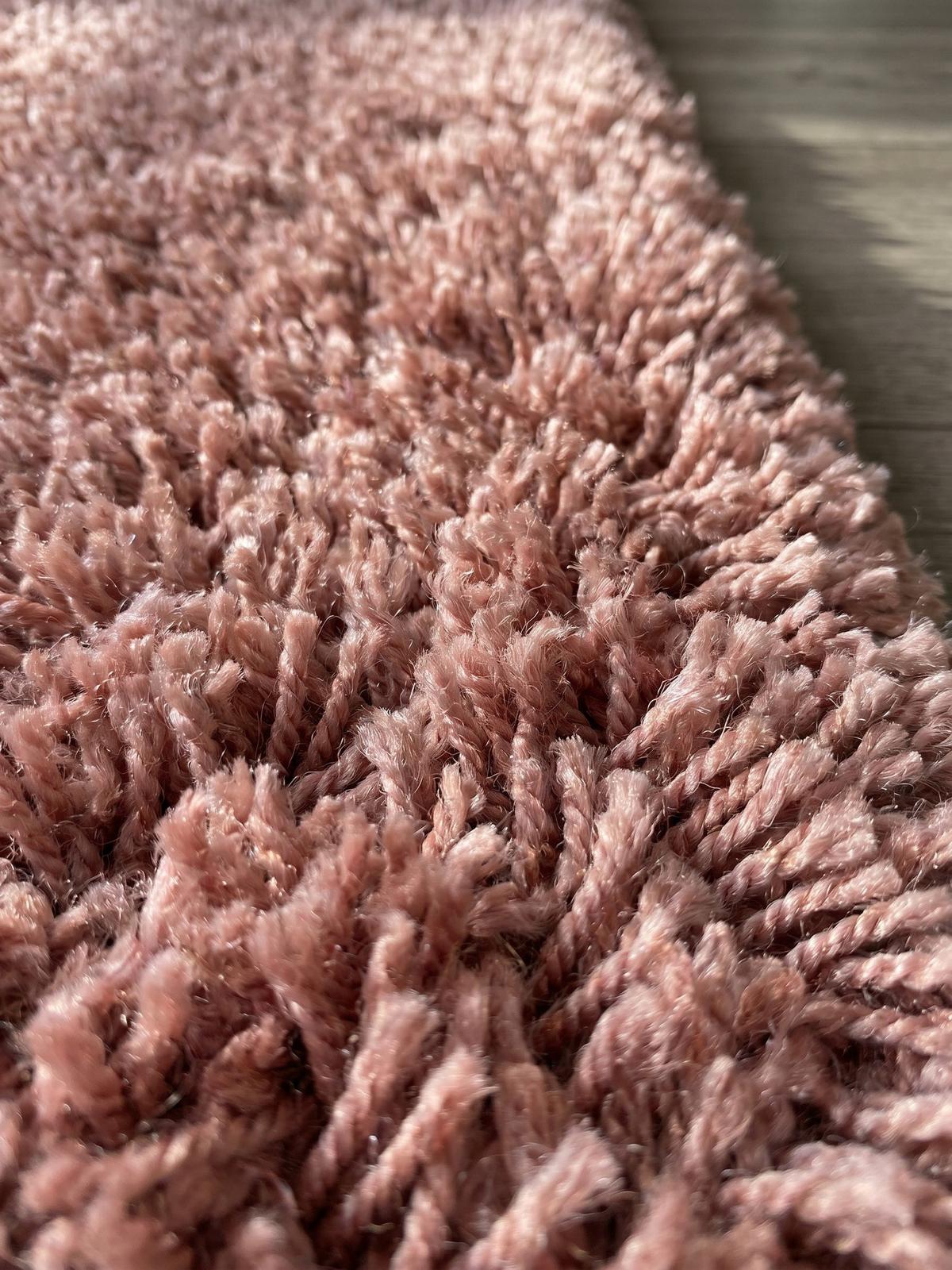 HOCHFLORTEPPICH SALZACH, einfarbig, aus Polypropylen, Rosa, Ø 120 cm - Rosa, Textil (120/120cm) - KADIMA DESIGN