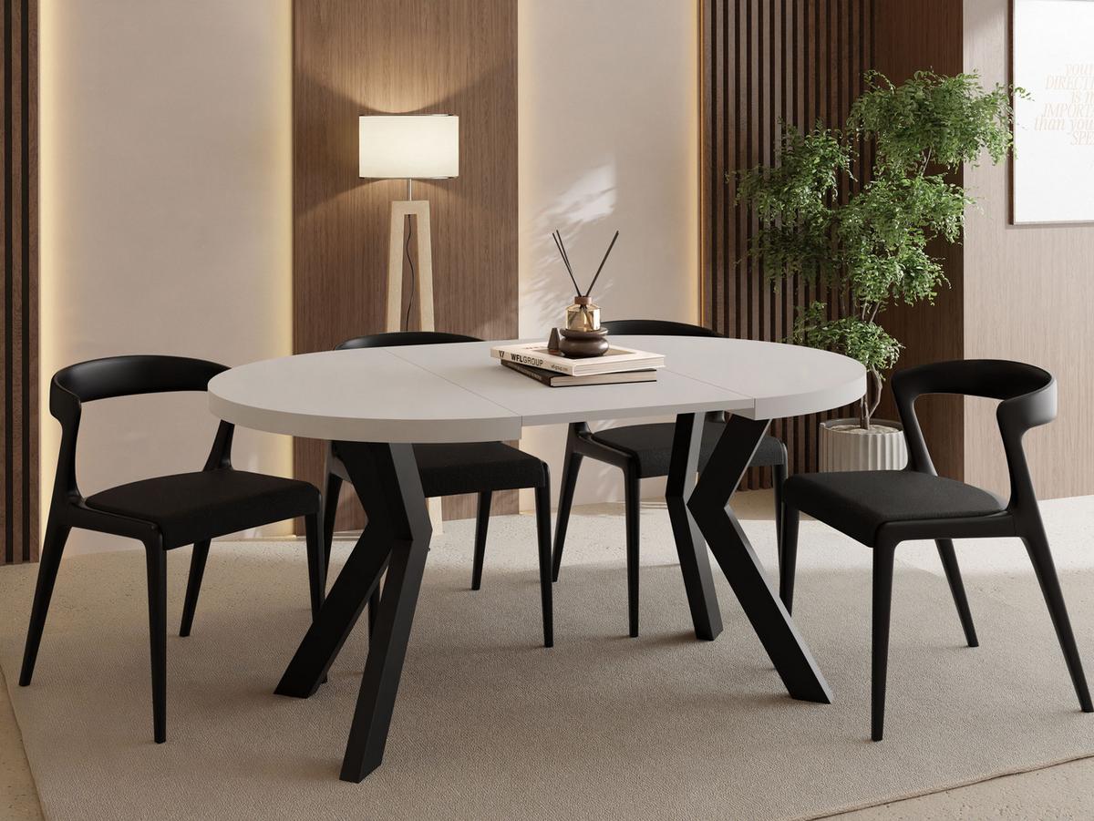 ESSTISCH Savio rund ausziehbar verlängerbar, Kaschmir 80-130/80/77 cm - Kaschmir/Beige, Holz/Holzwerkstoff (80/130/77cm) - WFL GROUP