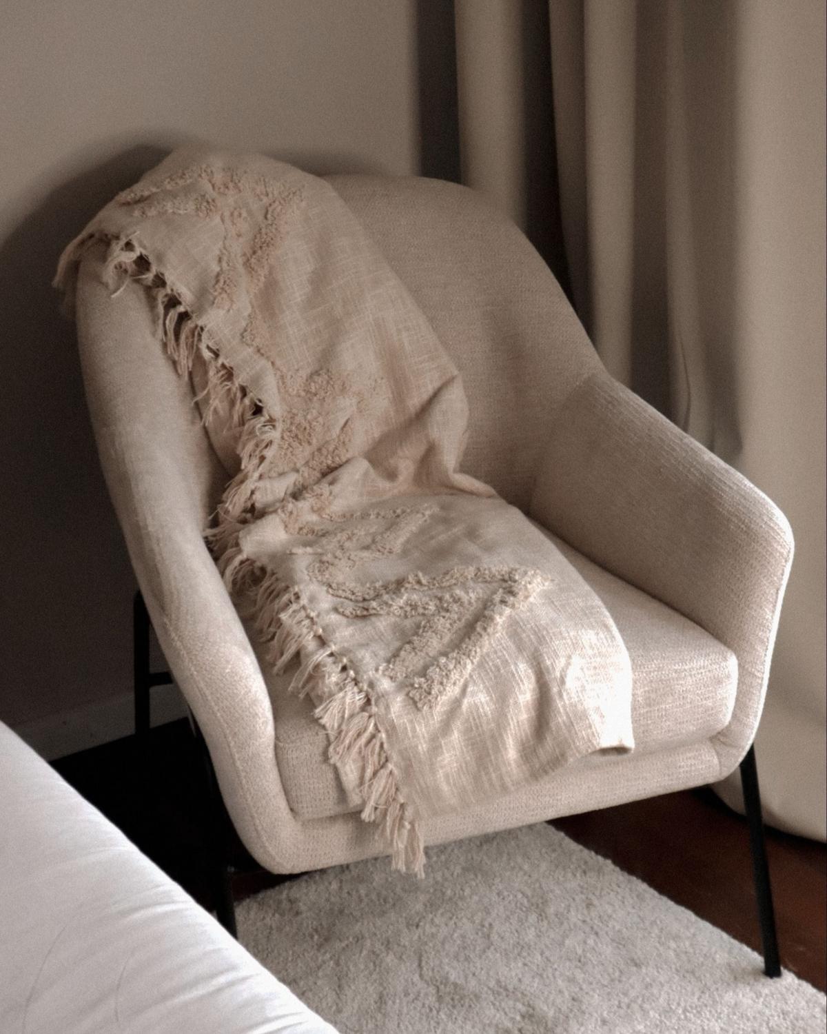 SESSEL Beige Veddige - Beige/Schwarz, Textil (74/85/82cm) - Beliani