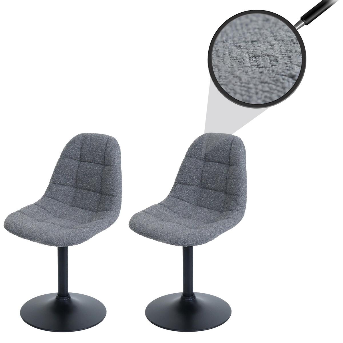 ESSZIMMERSTUHL Grau 2er-Set - Dunkelgrau/Grau, Textil (47/83/43cm) - MCW