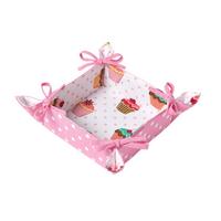 BROTKORB Cupcakes – faltbar mit Wende-Design - Rosa, Textil (22/7/22cm) - Homescapes