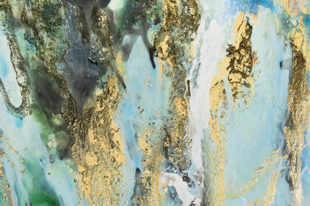 ACRYLBILD HANDGEMALT 60/120 cm - Blau/Weiß, Holz/Textil (60/120cm) - KUNSTLOFT