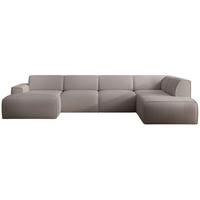 WOHNLANDSCHAFT Bouvi Graubraun rechts - Graubraun/Schwarz, Kunststoff/Textil (220/378cm) - Selsey