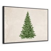LEINWAND Bilder mit Rahmen - Weihnachtsbaum - Grün - Weihnachten - Feiertage - 150x100 - Olivgrün, Textil (150/100cm) - MuchoWow