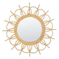WANDSPIEGEL Rattan natürlich Sonnenform 60 cm Telakia - Beige/Naturfarben, Naturmaterialien (60/60/3cm) - Beliani