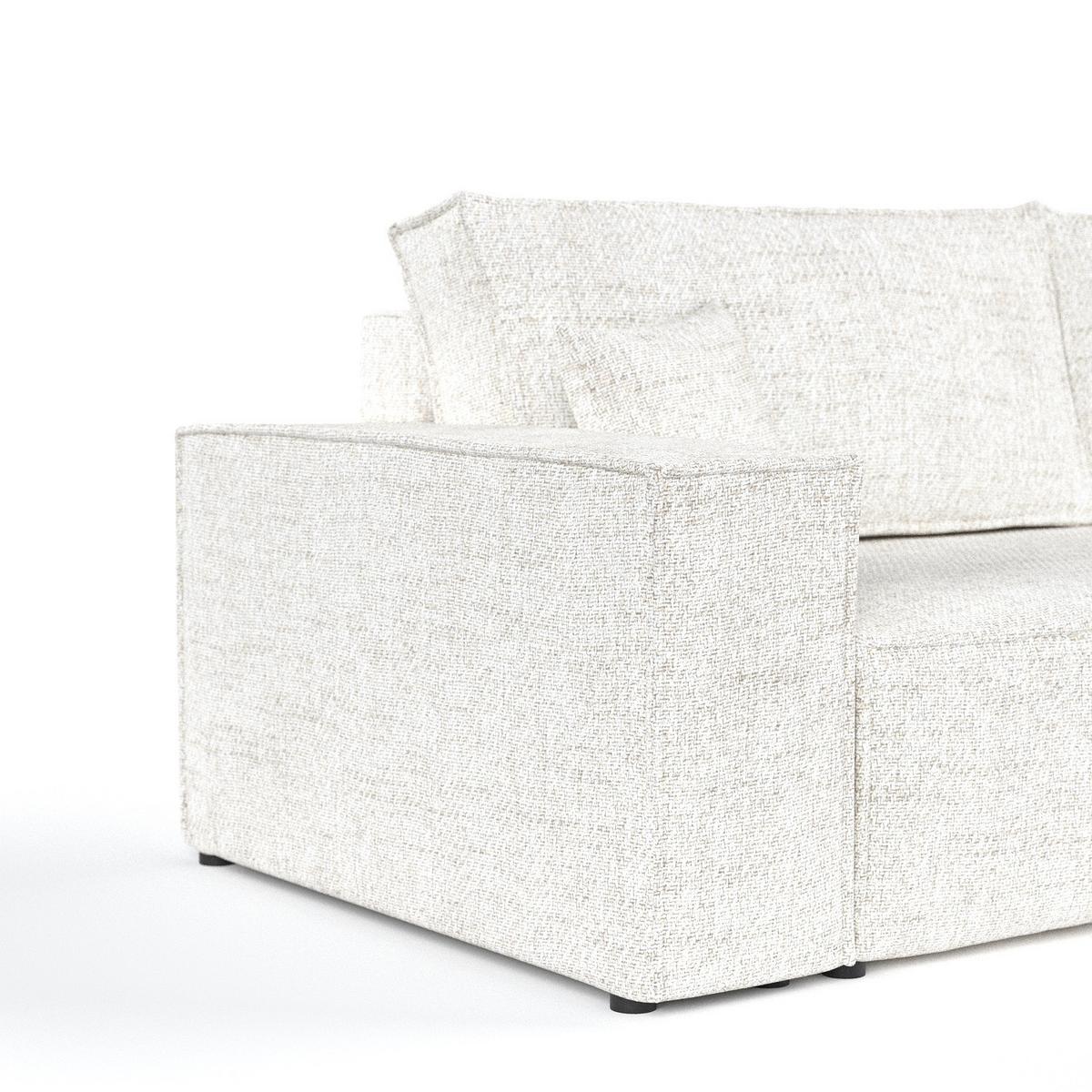SOFA RESSO mit Schlaffunktion Creme im Neve Stoff - Creme/Schwarz, Holz/Holzwerkstoff (255/70/105cm) - AltaBeds