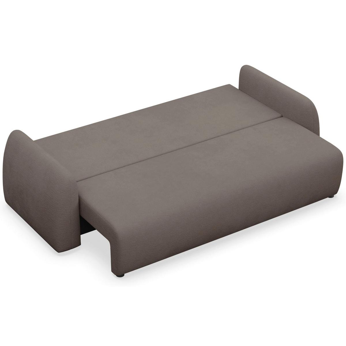 3-SITZER SOFA Nubelle Braun Chenille-Bezug, wasserabweisend - Schwarz/Braun, Kunststoff/Textil (244/85/93cm) - Selsey