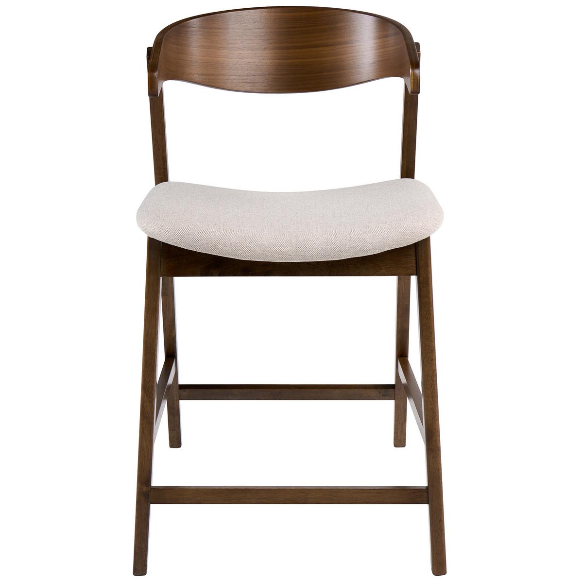 BARSTUHL 2er-Set Braun/Beige Lilly - Beige, Holz (52/87/60cm) - Beliani