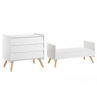 BABYZIMMER 2-teilig Vintage Weiß - Weiß, Holzwerkstoff (145/103/75cm) - Petits-meubles