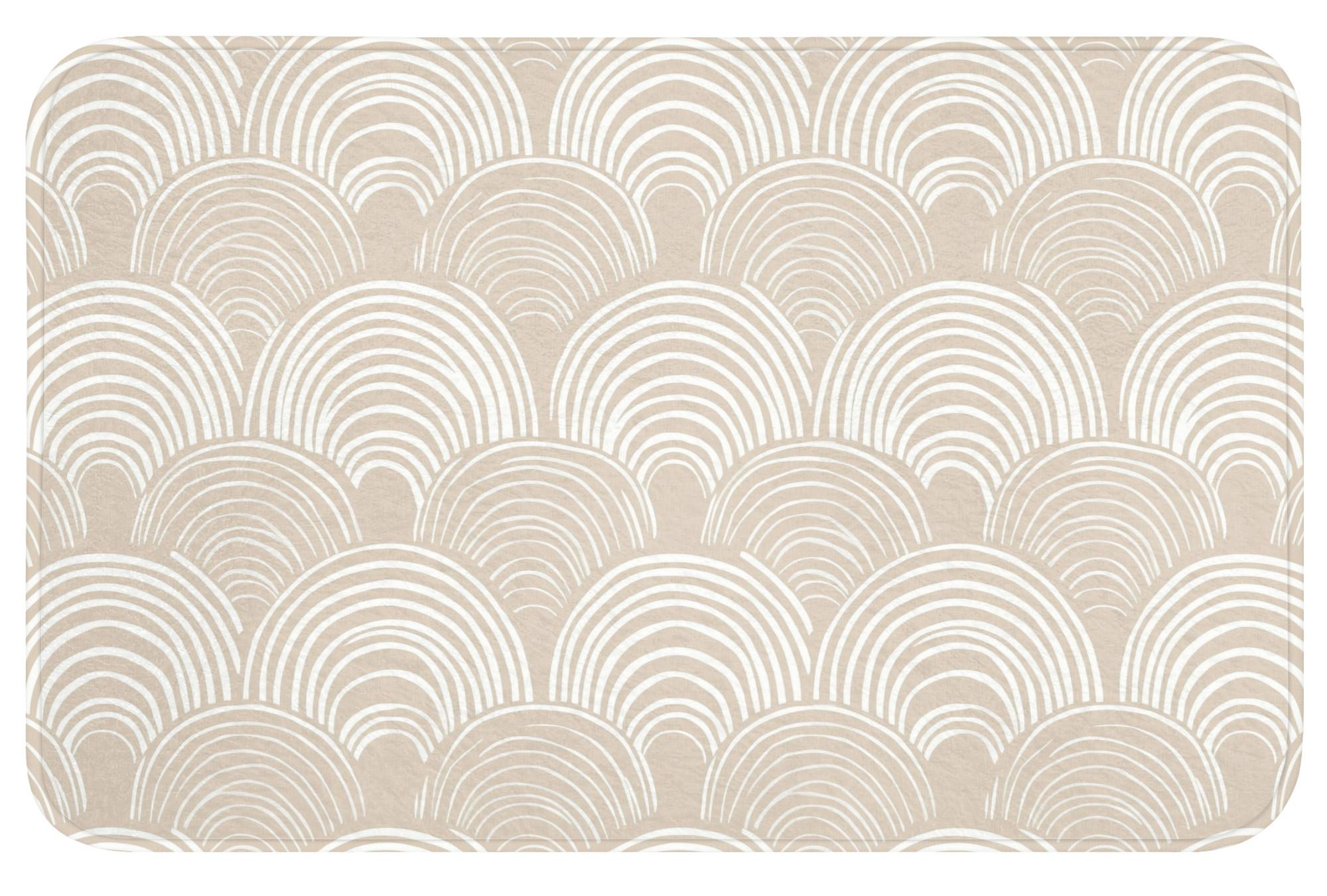 BADEMATTE Wellen - Textur - Beige Badvorleger 80x50 cm - Kaschmir, Textil (80/50cm) - OnlyWow