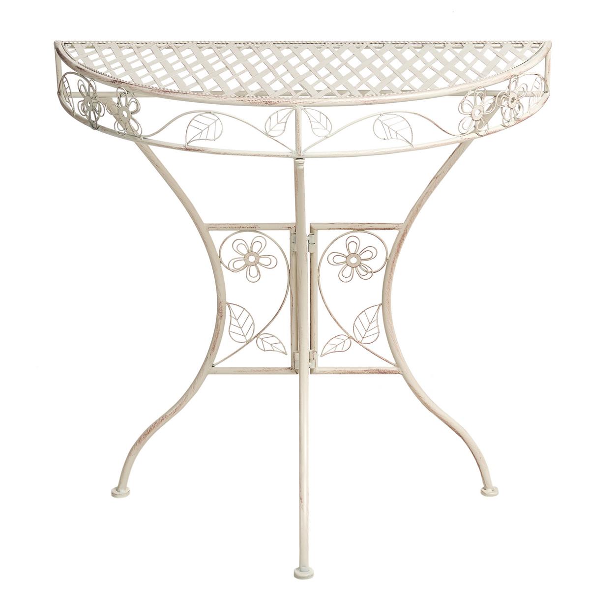 BISTROTISCH 80/36 cm Metall Hellbeige Yaviza - Beige, Metall (80/36/80cm) - Beliani