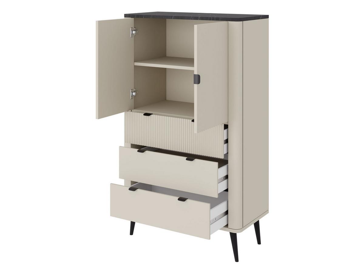 REGAL Marly 2S3D RE06 - Kaschmir/Schwarz, Holzwerkstoff/Metall (90/142/40cm) - MIRJAN24