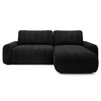 ECKSOFA Lelu Schwarz beidseitig - Schwarz, Kunststoff/Textil (245/165cm) - Selsey