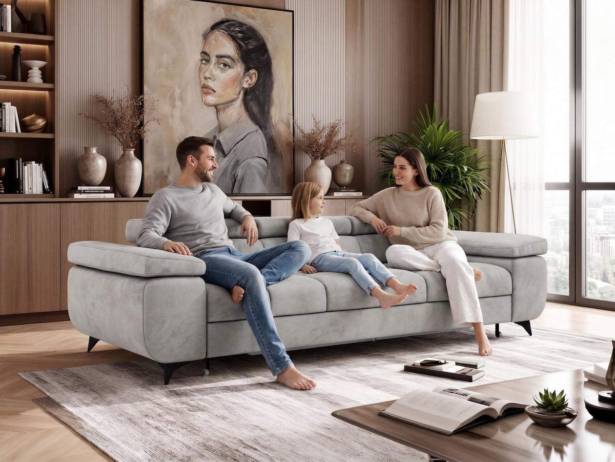 3-SITZER SOFA NIDELLO - Braun Velvet - Schwarz/Braun, Textil/Metall (260/70/97cm) - MKS