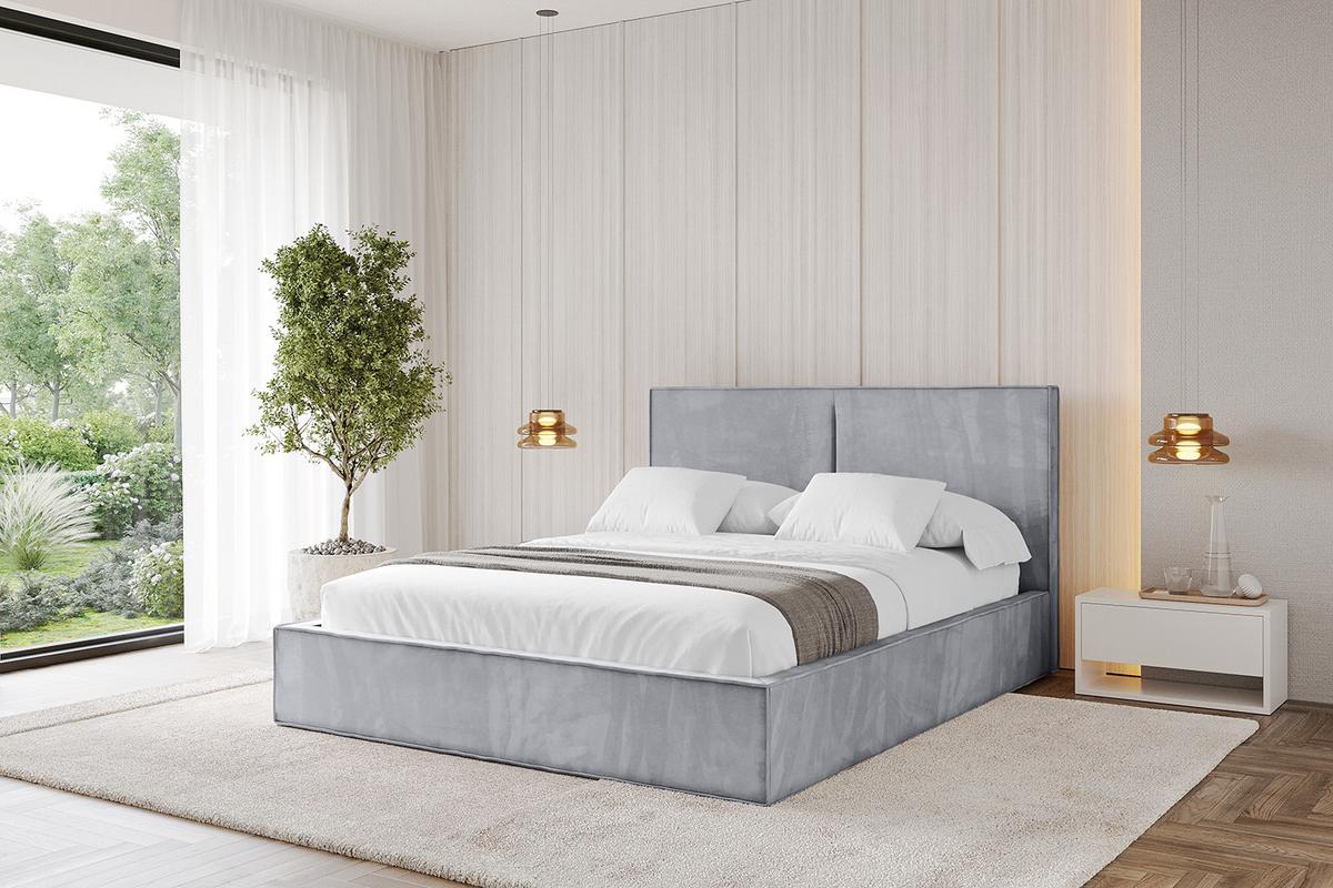 POLSTERBETT mit Bettkasten und Lattenrost, Boxbett ohne Matratze - EMMI 180x200 Hellgrau - Hellgrau, Holzwerkstoff/Textil (180/200cm) - ALTDECOR