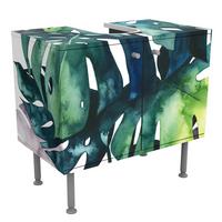 WASCHBECKENUNTERSCHRANK Exotisches Blattwerk - Monstera 60/55/35 cm - Grün, Holzwerkstoff (60/55/35cm) - Bilderwelten