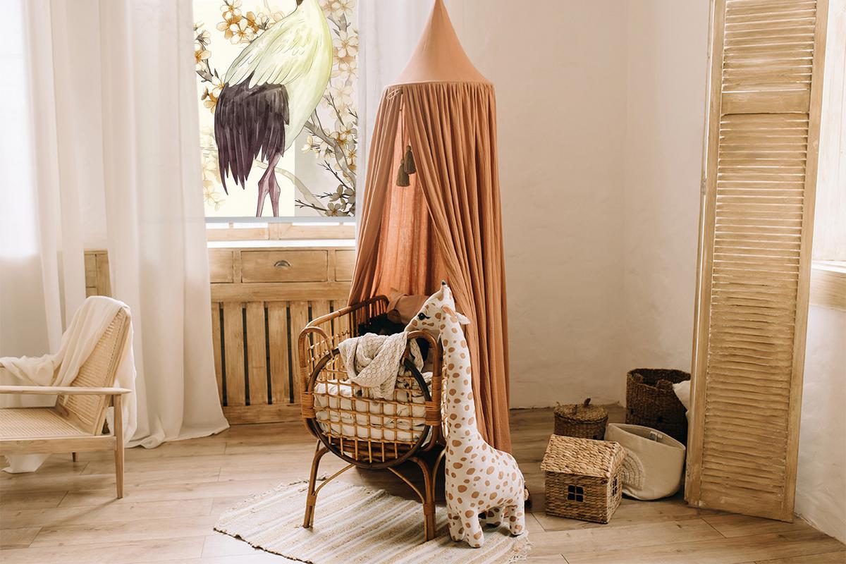INNENROLLO - Fensterrollo - Rollo - 80x140 cm - Kranich im Busch - Weiß, Kunststoff (80/140/0.5cm) - TULUP