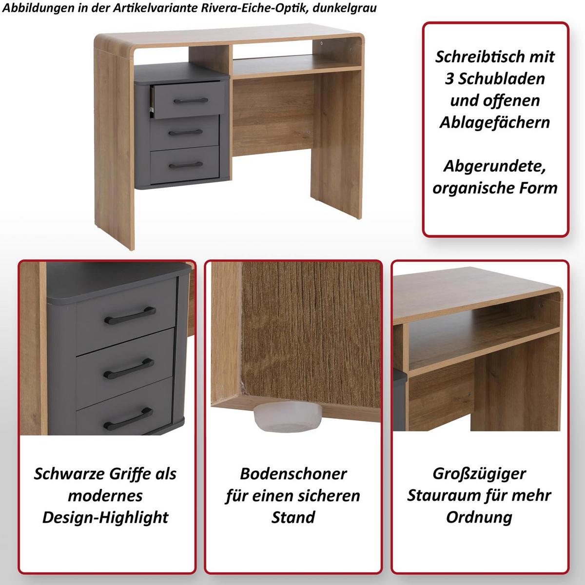 SCHREIBTISCH Dunkelgrau, Braun - Dunkelgrau/Braun, Holz (40/100/75cm) - MCW