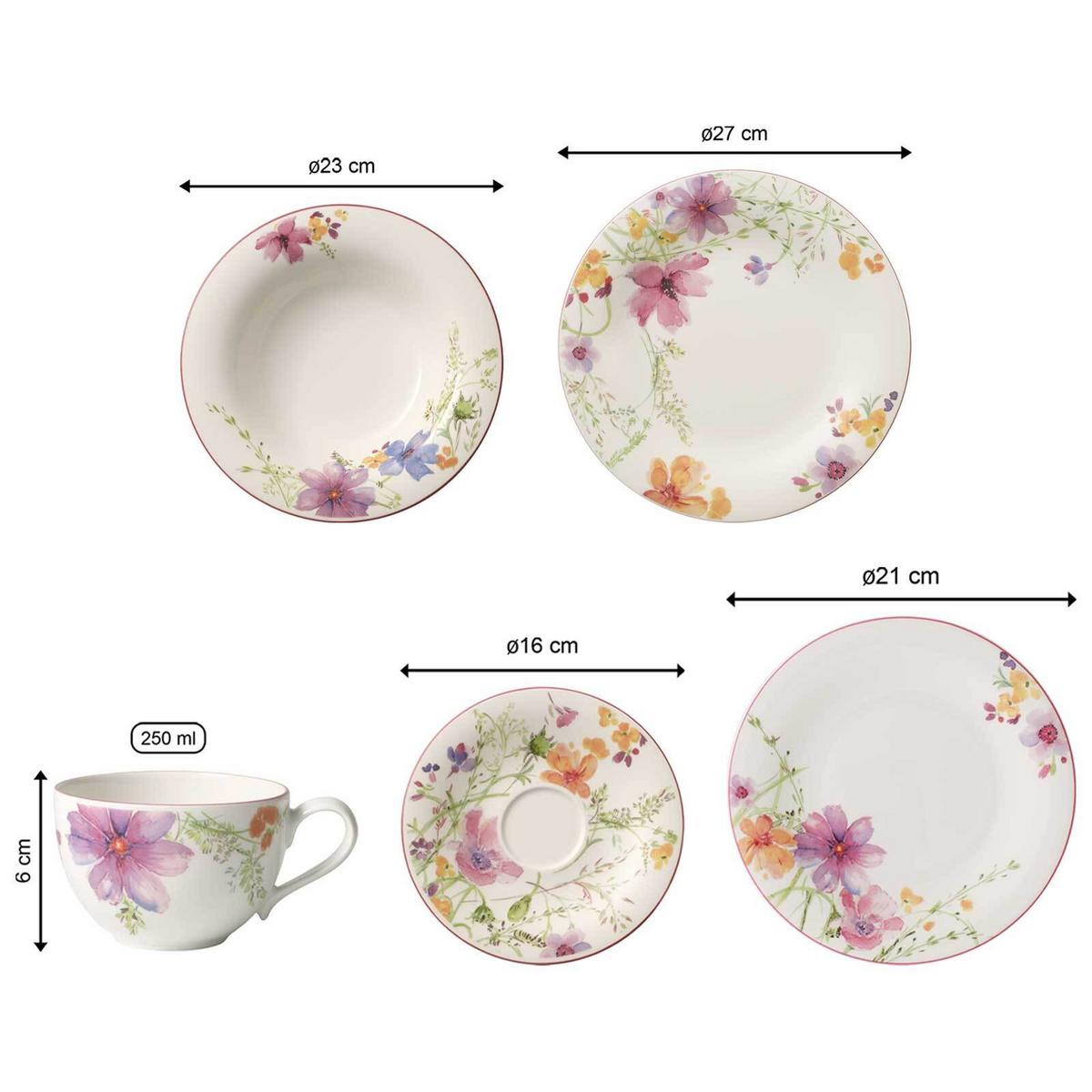 GESCHIRR-SET Mariefleur Basic bunt 30-tlg. - Multicolor, Keramik (2/2/2cm) - Villeroy & Boch