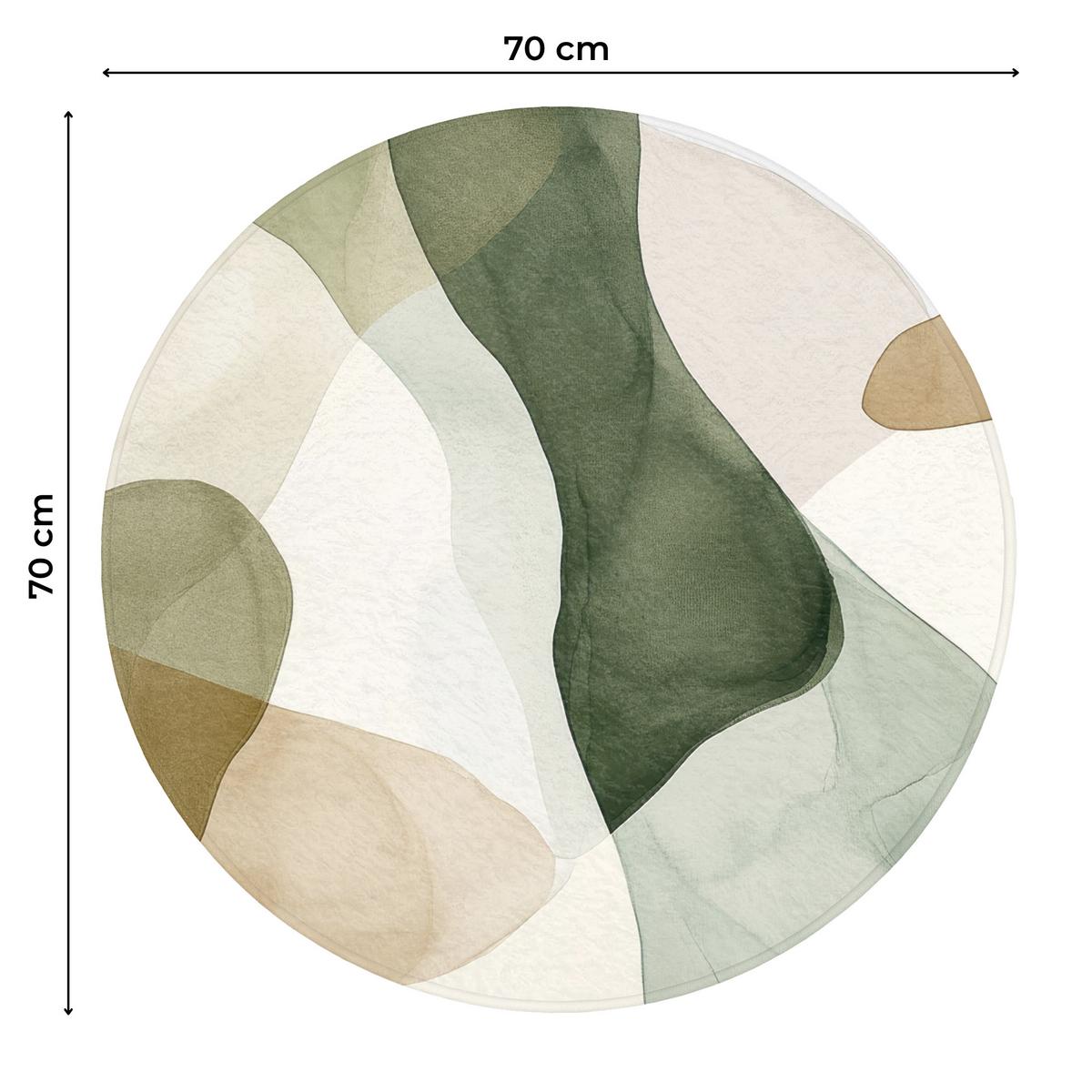 WC-VORLEGER Japandi - Abstrakt - Grün Toilettenteppich 70x70 cm - Grün, Textil (70/1cm) - OnlyWow