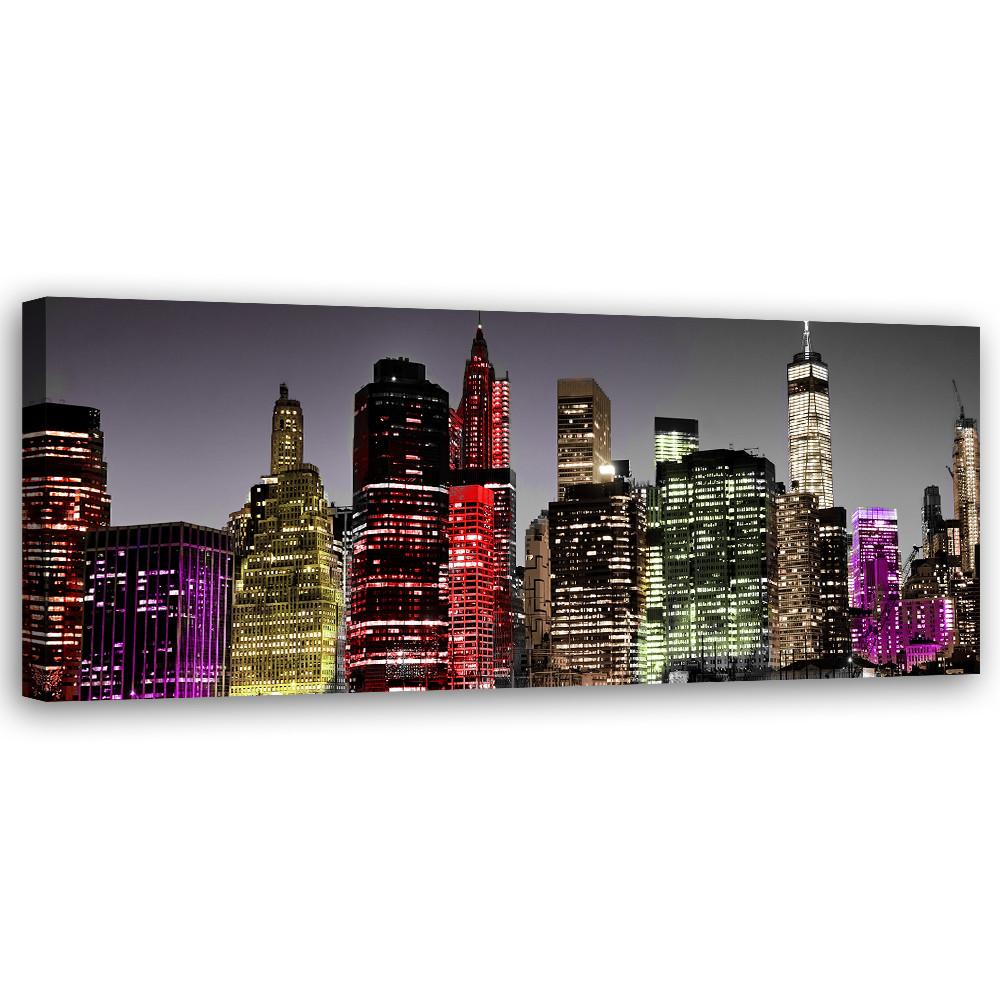WANDBILD bunte wolkenkratzer - Multicolor, Textil (90/30cm) - Feeby
