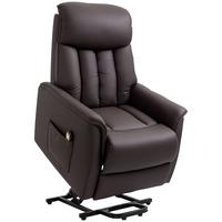 SESSEL mit Aufstehhilfe Kunstleder braun - Schwarz/Braun, Leder/Kunststoff (94/104/80cm) - HOMCOM