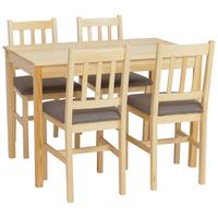 ESSZIMMER-SET Kiefer Dekor - Hellgrau/Kieferfarben, Holz - MCW