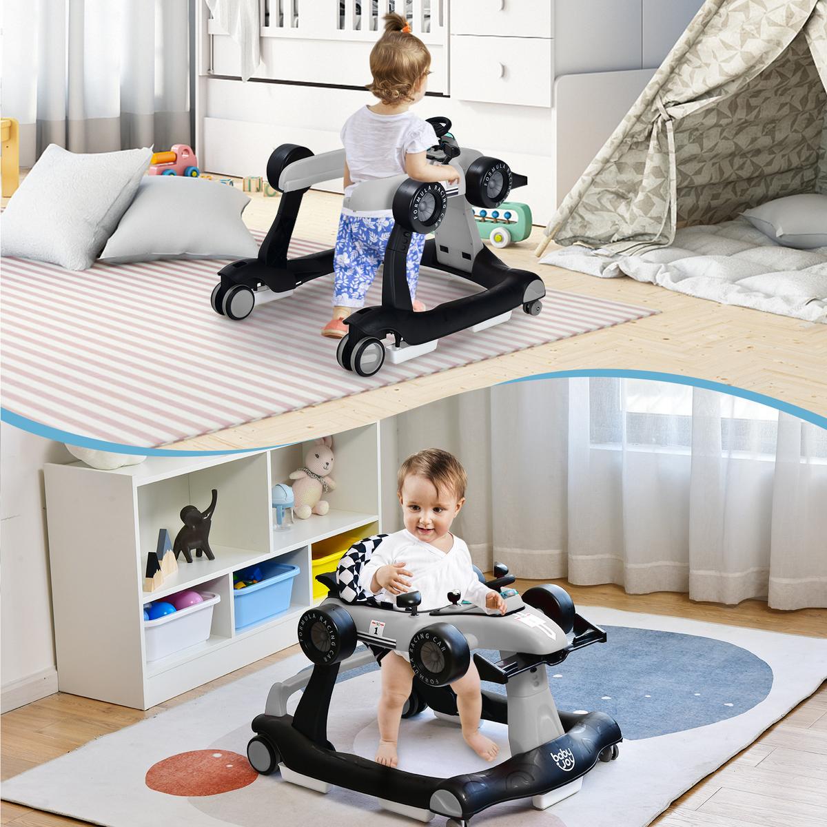 LAUFLERNWAGEN Klappbar Grau - Grau, Kunststoff (76/56/64cm) - COSTWAY