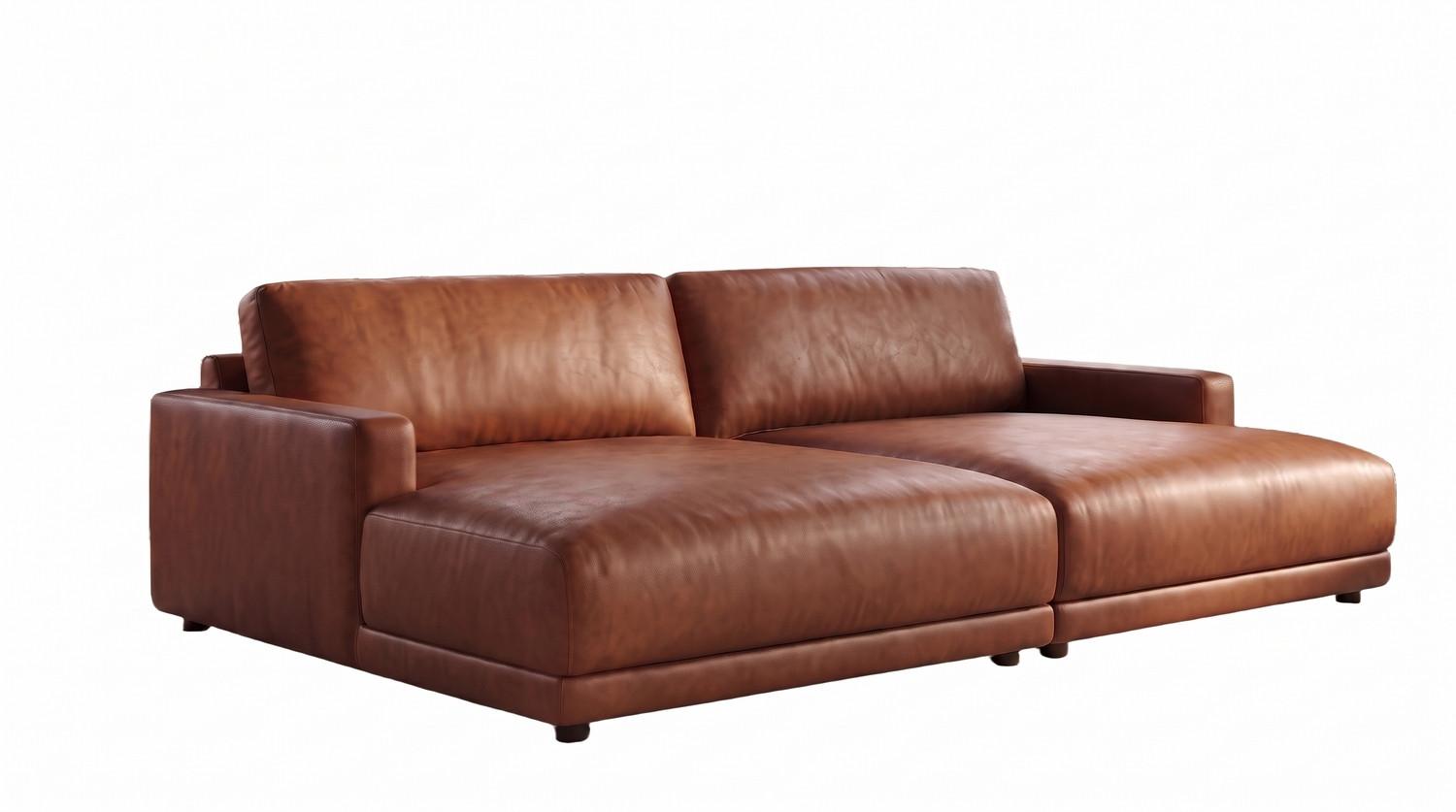 BIG SOFA MARLIN Braun Lederfaserstoff - Schwarz/Braun, Leder/Kunststoff (262/80/168cm) - KAWOLA