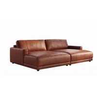 BIG SOFA MARLIN Braun Lederfaserstoff - Schwarz/Braun, Leder/Kunststoff (262/80/168cm) - KAWOLA