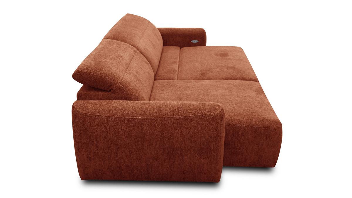 ECKSOFA NERO 4-Sitzer, orange - Schwarz/Orange, Holz/Textil (272/81/159cm) - Wozimo