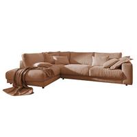 ECKSOFA MADELINE Braun Cord - Schwarz/Braun, Kunststoff/Textil (325/224cm) - KAWOLA