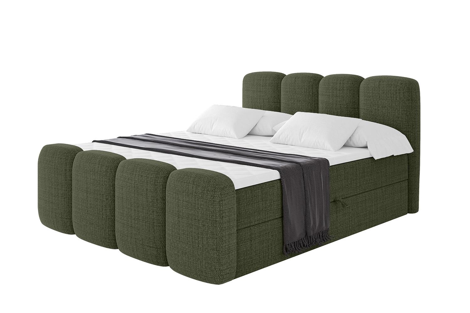 BOXBETT mit Matratze H4 und Lattenrost - NINA-Z - 180x200 cm Aragon - Grün - Grün, Holzwerkstoff (180/200cm)