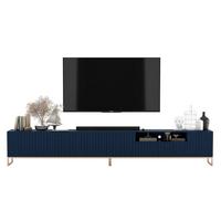 TV-LOWBOARD 2-er Set Elpis2 Marineblau Matt mit Metallrahmen 150 cm - Blau/Kupferfarben, Holzwerkstoff/Metall (300/51.5/36.5cm) - Meble Lindner
