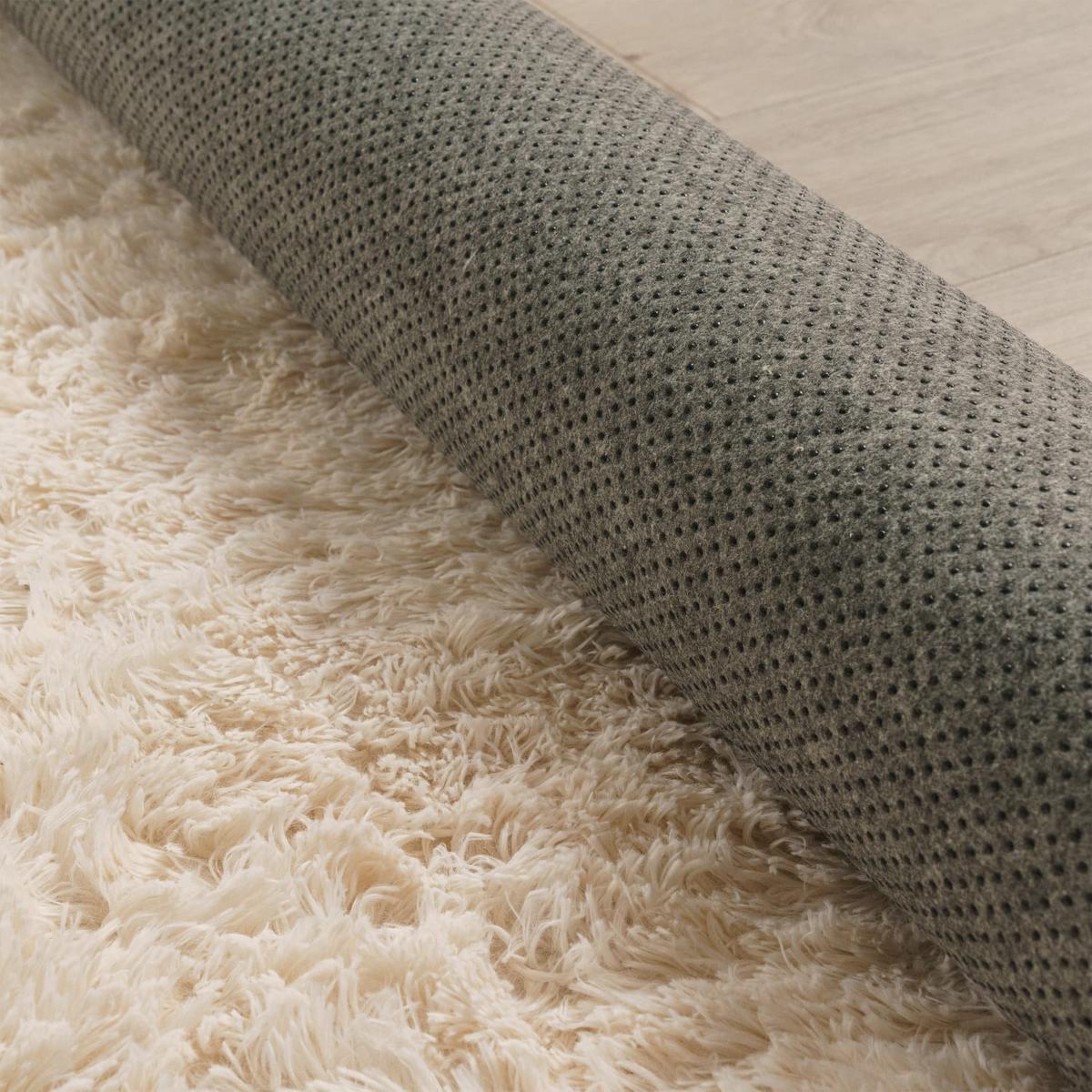 HOCHFLORTEPPICH, einfarbig, aus Polyester, Creme, Ø 80 cm - Beige, Textil (80/80cm) - KADIMA DESIGN