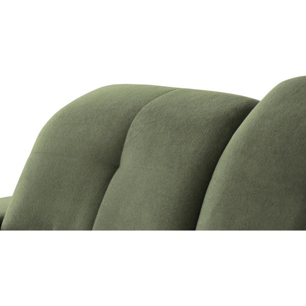 ECKSCHLAFSOFA Leon L Grün - Schwarz/Grün, Kunststoff/Textil (255/120cm) - Beautysofa