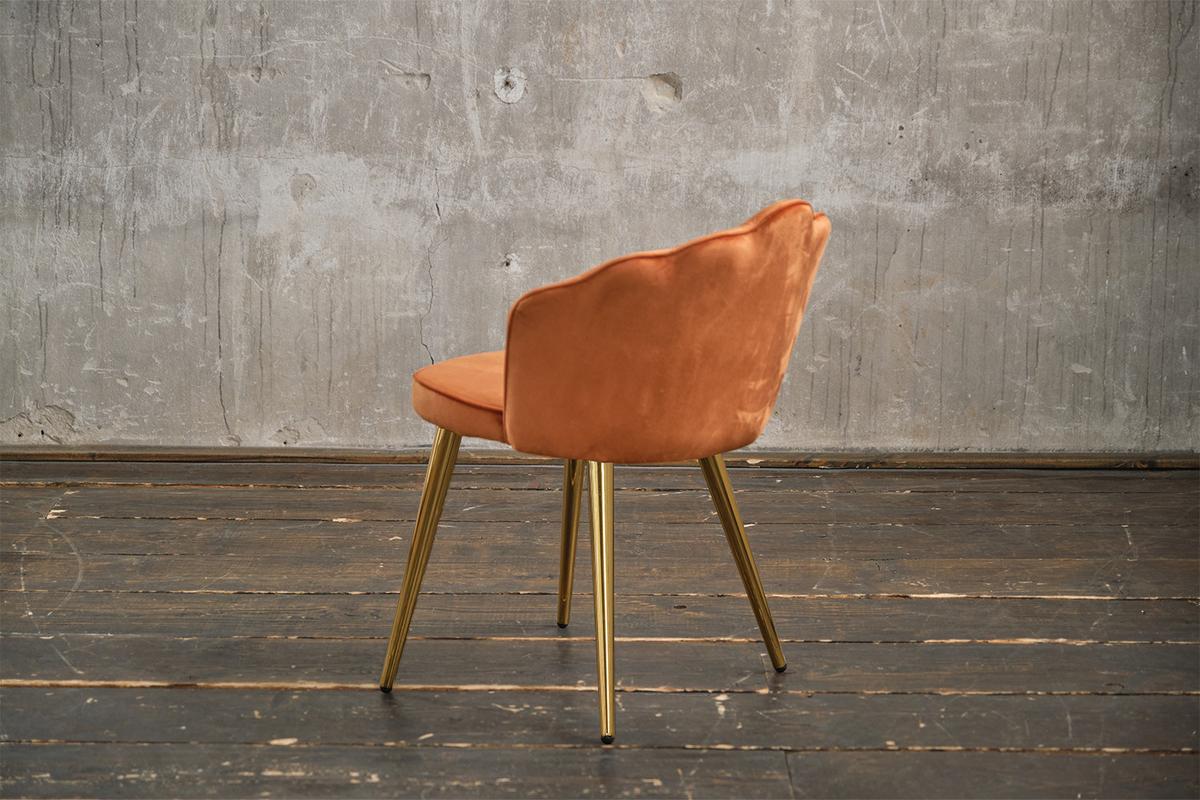 ESSZIMMERSTUHL SALLY Kupfer Velvet - Goldfarben/Kupferfarben, Textil (55/76/57cm) - KAWOLA