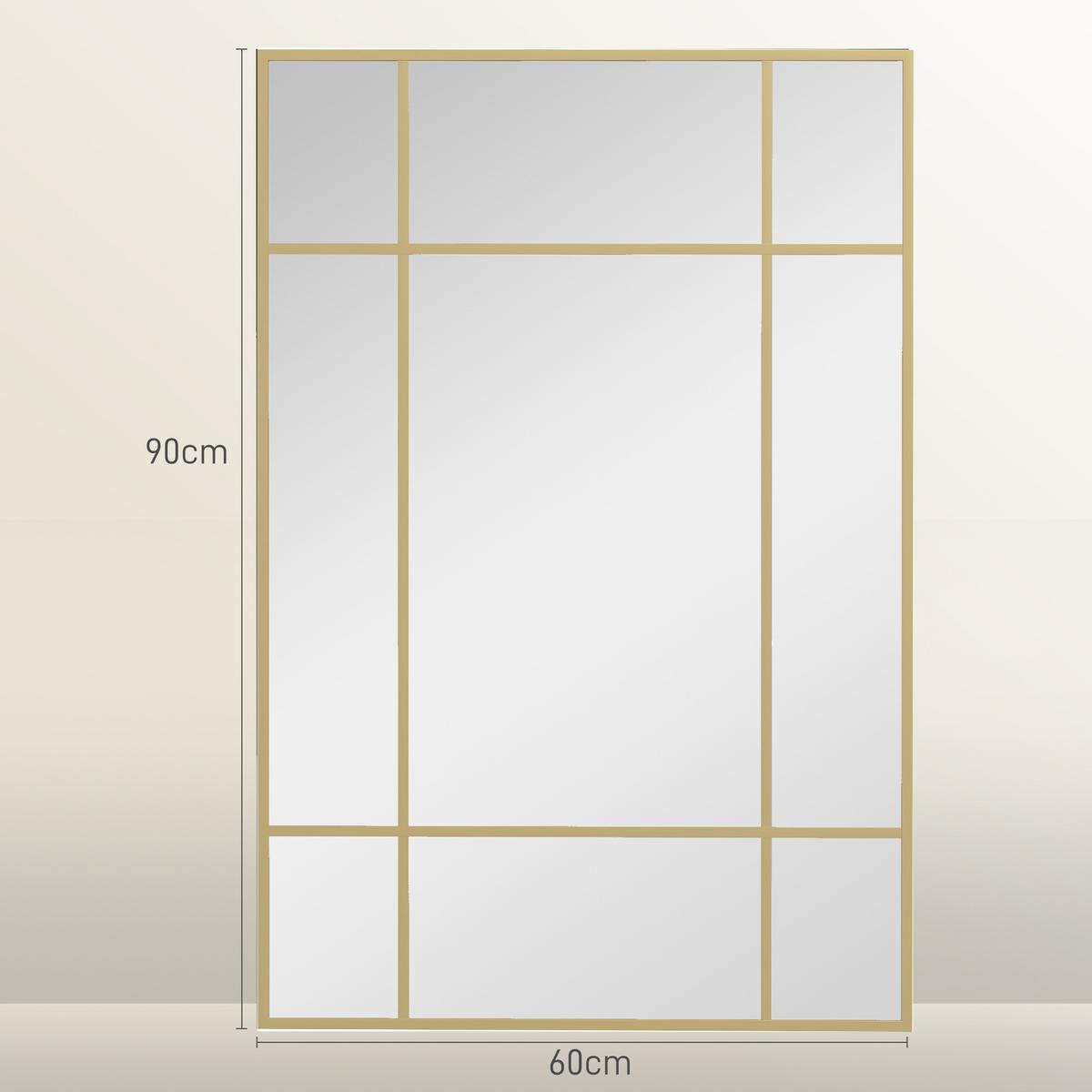 WANDSPIEGEL Glas Metall Gold - Goldfarben, Metall (2/60/90cm) - HOMCOM
