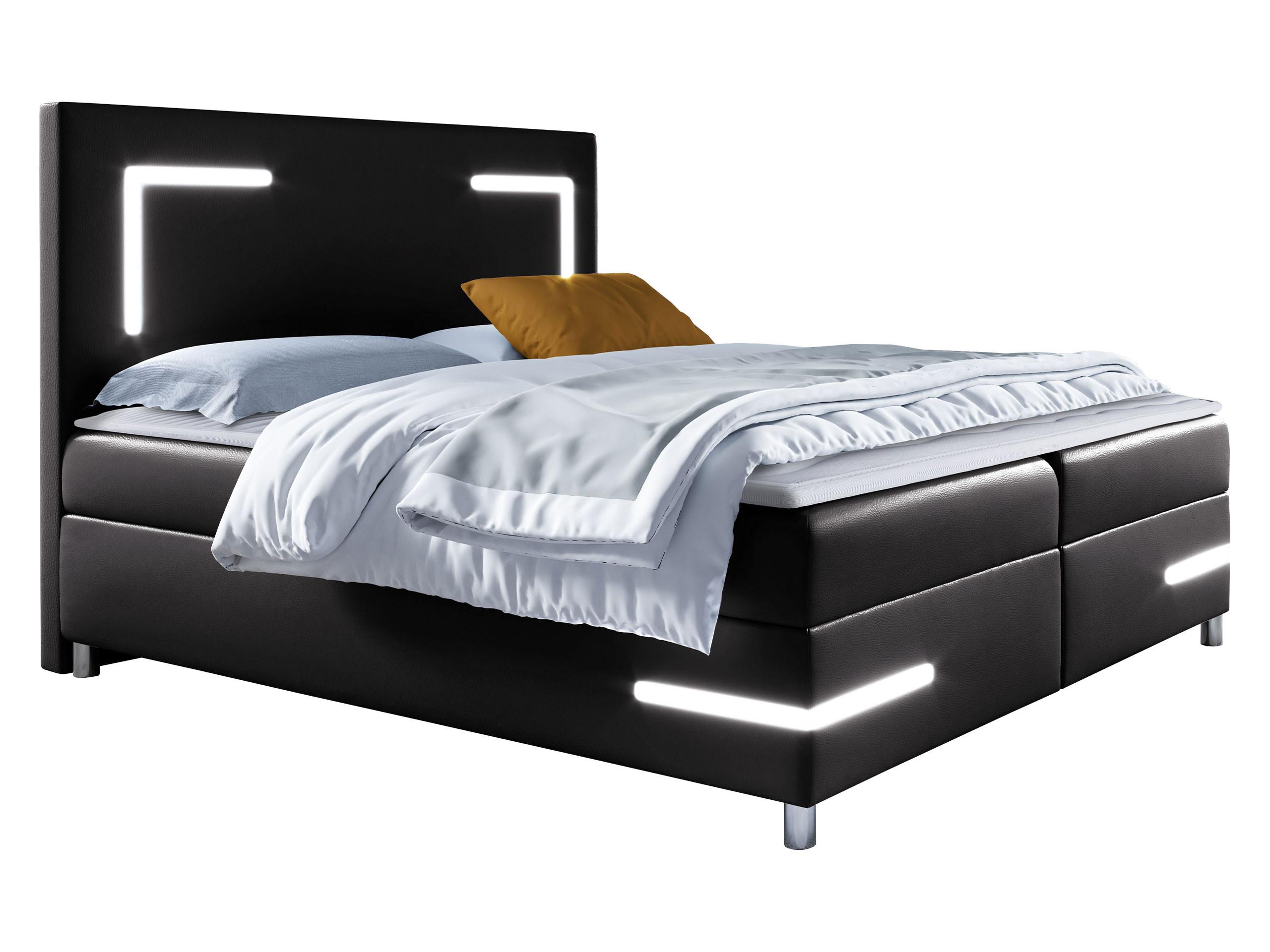 BOXBETT Delos LED - H3 - Schwarz, Holz (160/200cm) - MIRJAN24