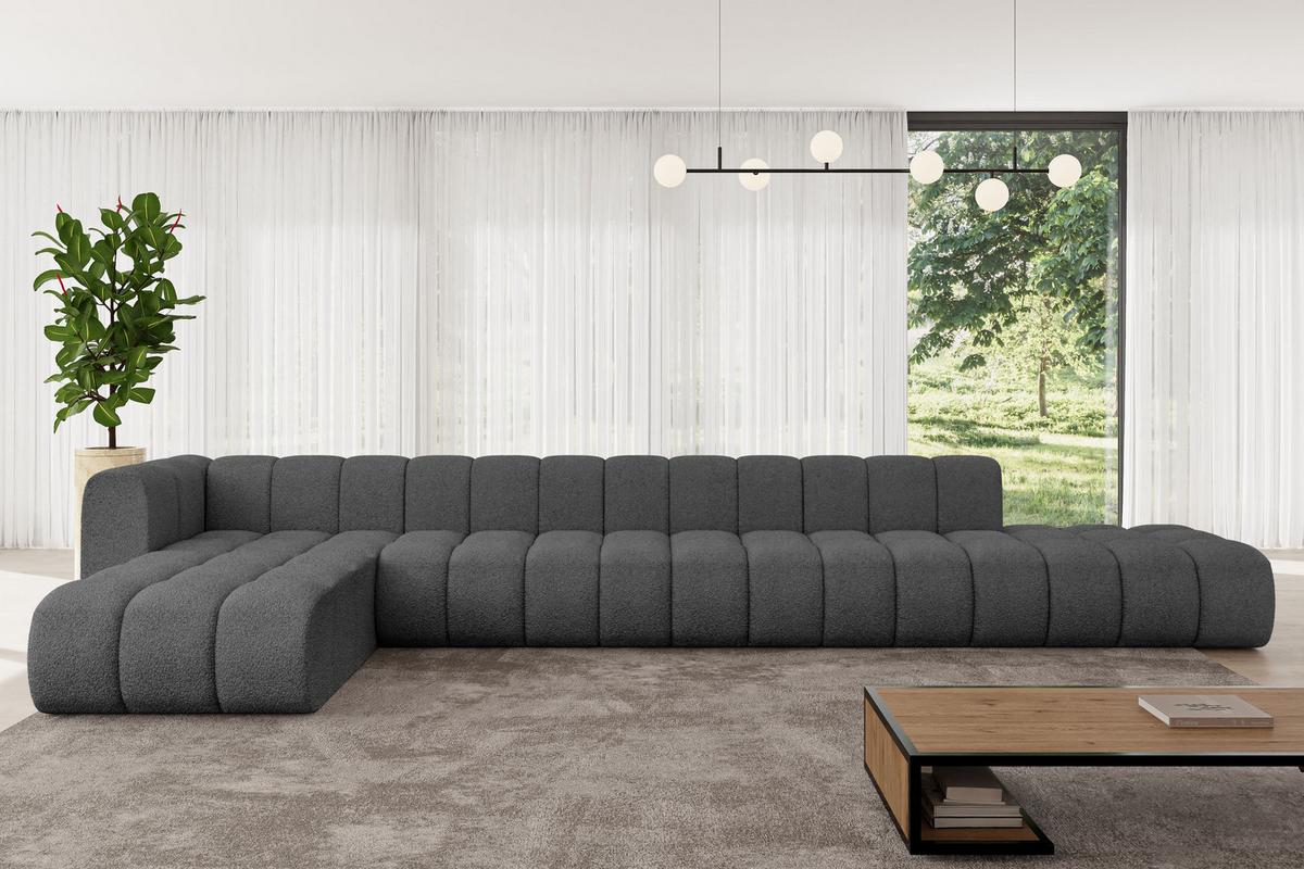 ECKSOFA modulares Sofa Zuvon-L3 - 478x177x70 cm Grau - Grau, Holzwerkstoff/Textil (478/177cm) - ALTDECOR