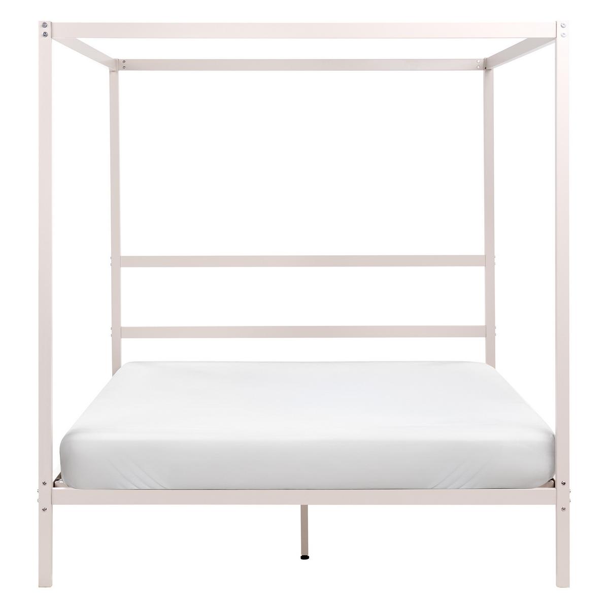 HIMMELBETT Metall 160/200 cm Hellbeige Lestards - Beige, Metall (160/200cm) - Beliani