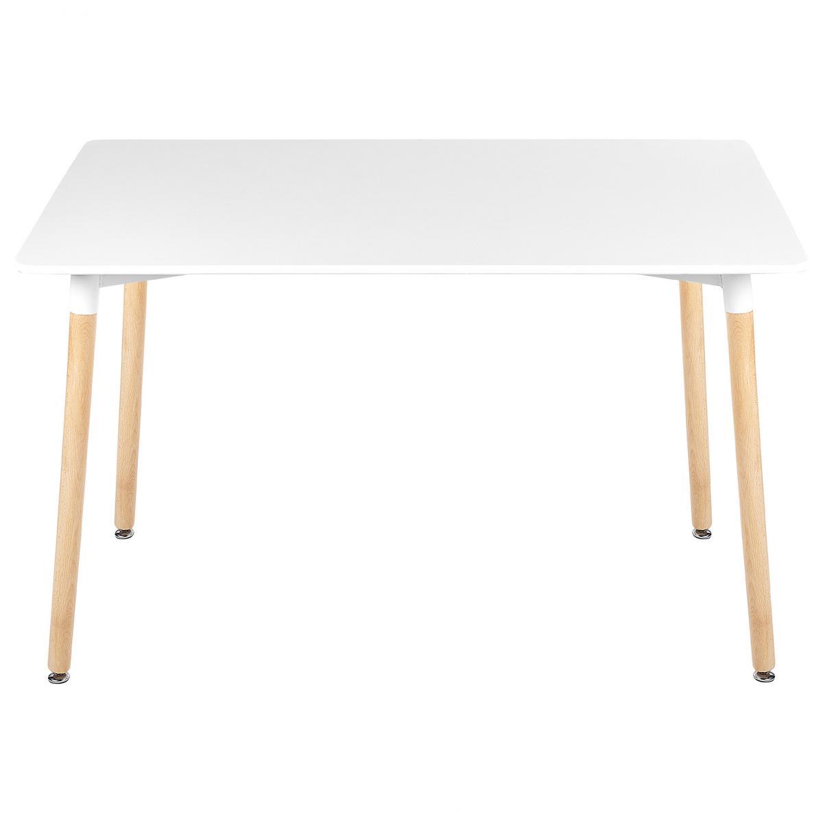 ESSTISCH 120/80/75 cm Weiß, Hellbraun Rechteckig Newberry - Weiß, Holzwerkstoff (120/80/75cm) - Beliani