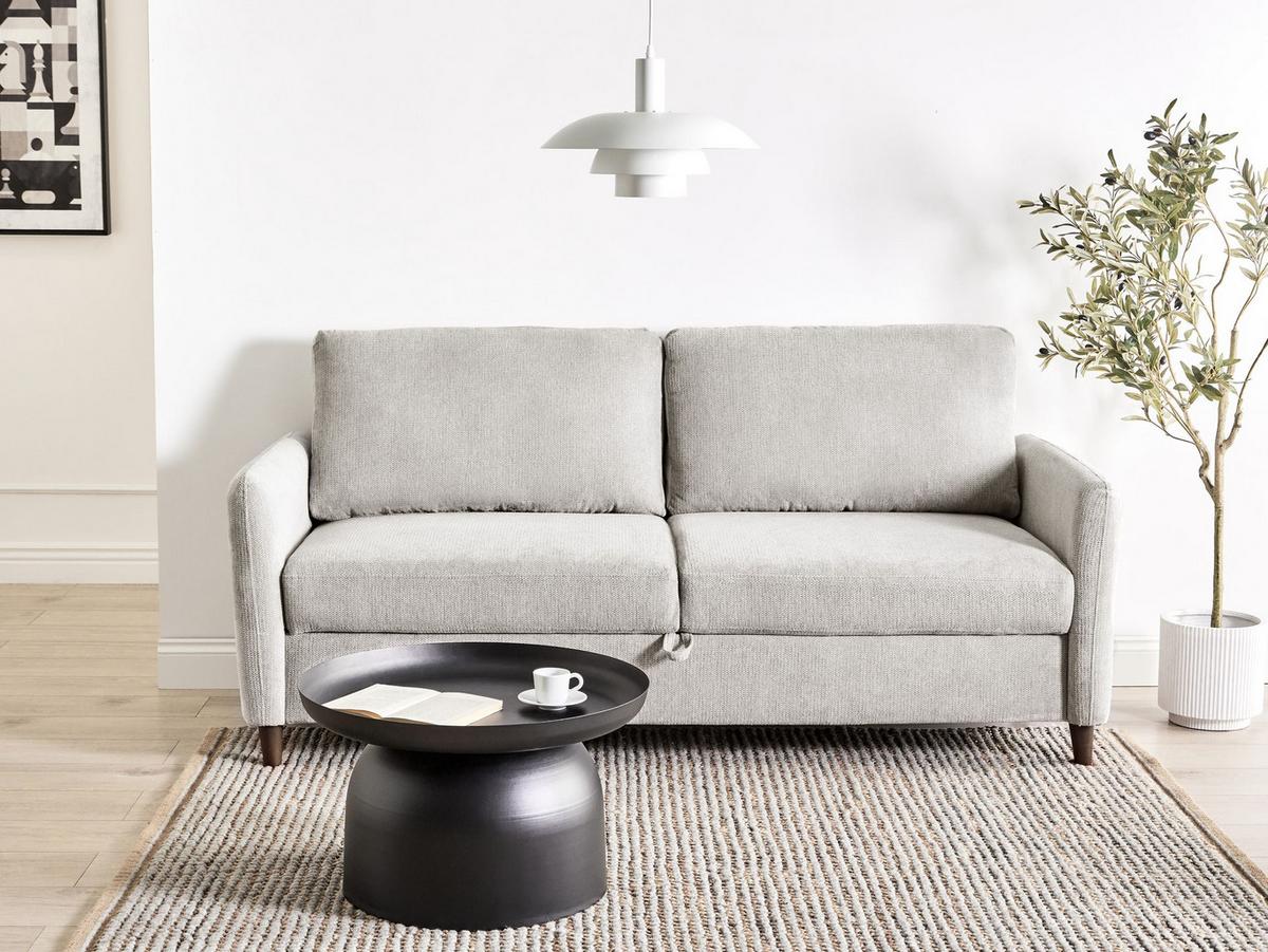 3-SITZER-SOFA Stoff Grau Mare - Grau, Textil (184/88/77cm) - Beliani