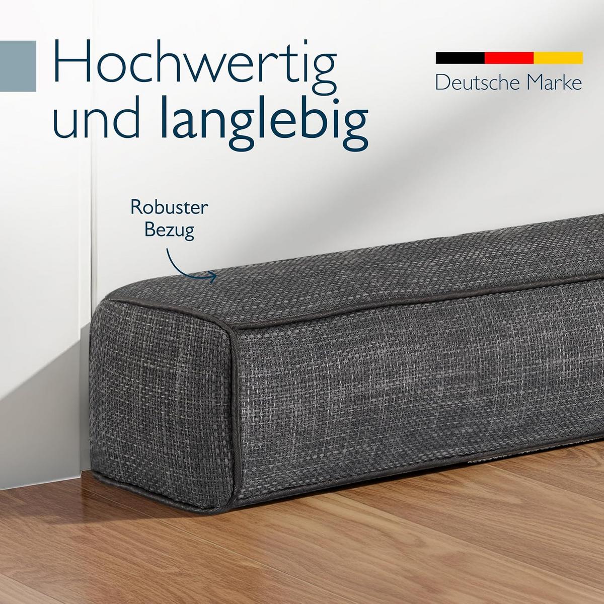 ZUGLUFTSTOPPER Levante OM 6,5x130cm Dunkelgrau - Dunkelgrau, Textil (6/130cm) - Beautissu 