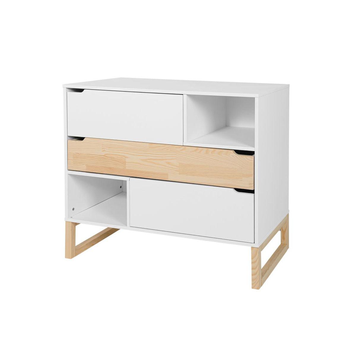 KINDERKOMMODE Juliette Weiß und Holz - Weiß, Holzwerkstoff (100/91.5/50cm) - Petits-meubles