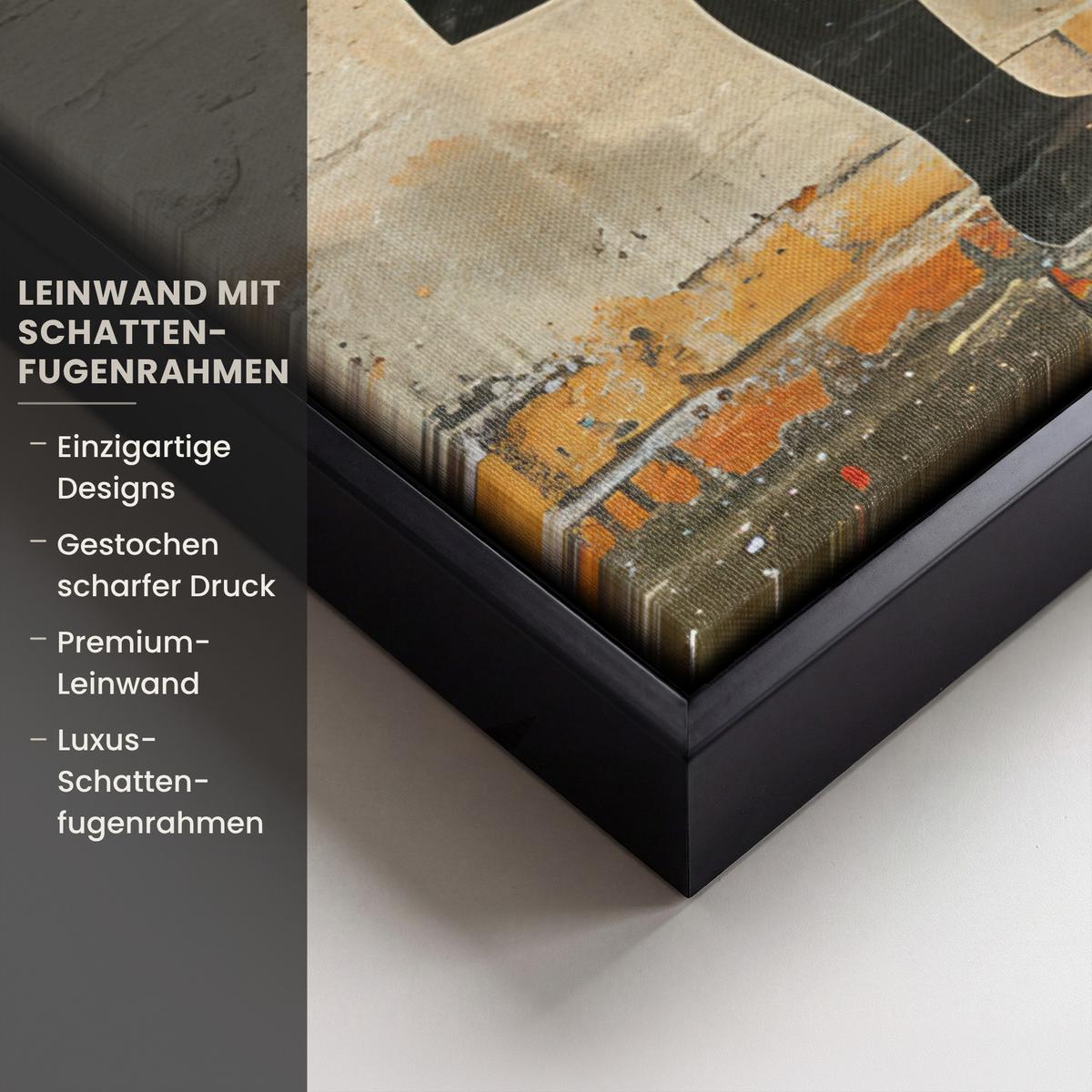 LEINWAND Bilder mit Rahmen - Graffiti - Banksy - Mädchen - Straßenkunst - 70x100 - Sandfarben, Textil (70/100cm) - MuchoWow