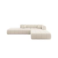 ECKSOFA Ottomane Rechts BILA-L 289x176x71 Dunkelbeige Bouclé - Schwarz/Cappuccino, Holzwerkstoff/Kunststoff (289/176cm) - ALTDECOR
