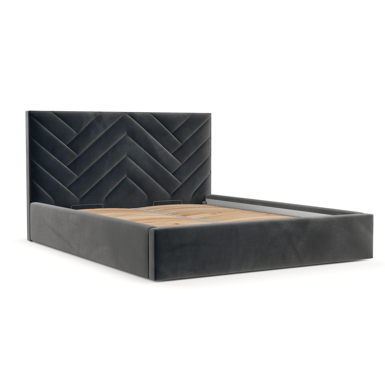 POLSTERBETT Arco 160/200 cm Anthrazit im Paros Stoff - Anthrazit/Schwarz, Holz/Holzwerkstoff (160/200cm) - AltaBeds