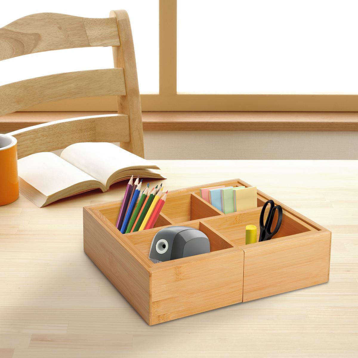 AUFBEWAHRUNGSBOX Bambus Natur - Naturfarben, Holz (17.6/7/24.6cm) - HOMCOM