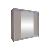 SCHWEBETÜRENSCHRANK Talin II, mit RGB LED Beleuchtung - Kaschmir/Silberfarben, Holzwerkstoff/Metall (180/215/58cm) - MIRJAN24